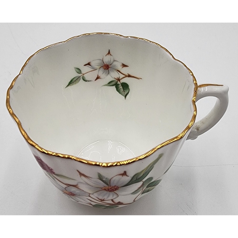 Vintage Hammersley & Co Dogwood Teacup Saucer Set Provincial Flowers White EXC - Picture 3 of 16